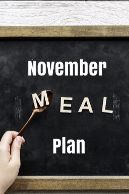 a board saying November Meal Plan
