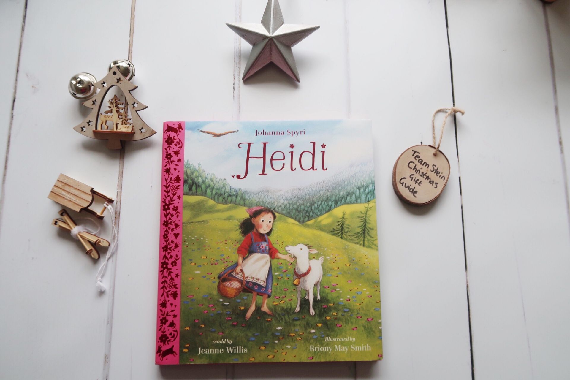 Heidi book with Christmas decorations