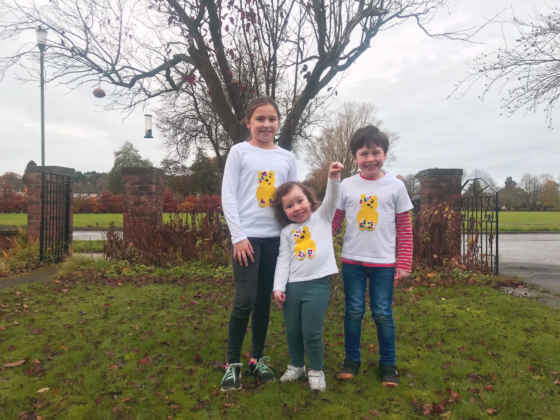 3 children dressed for Children In Need