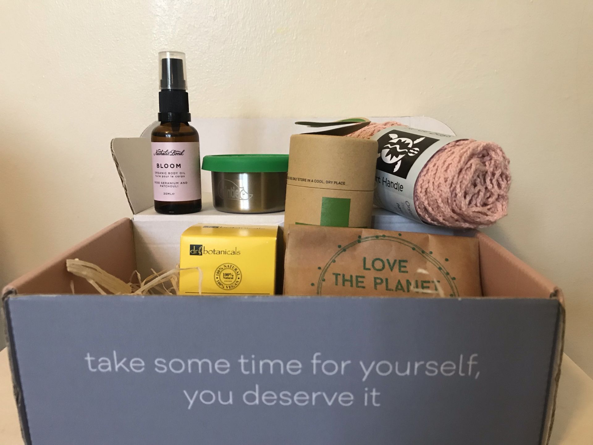a pamper hamper of beauty eco products