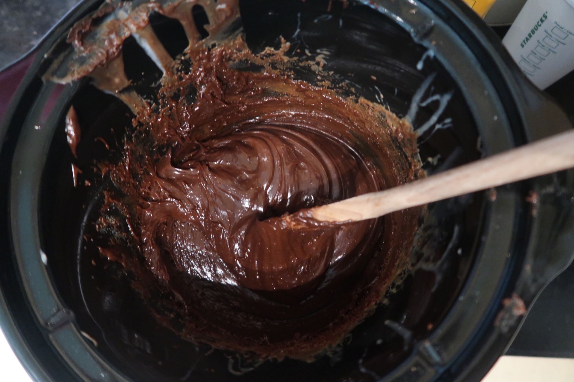 melted chocolate in a pan