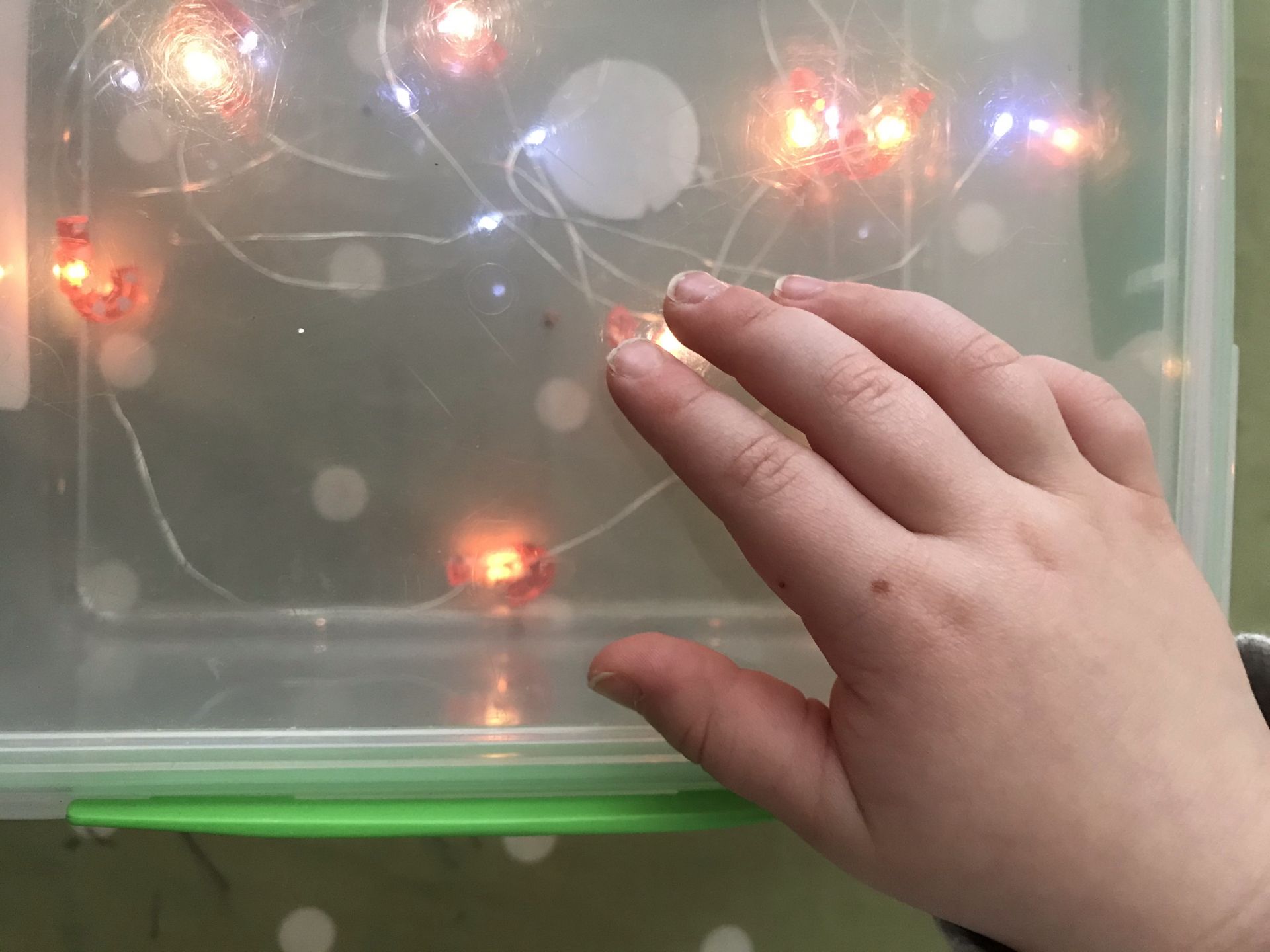 fairy lights in a box for baby Christmas activities