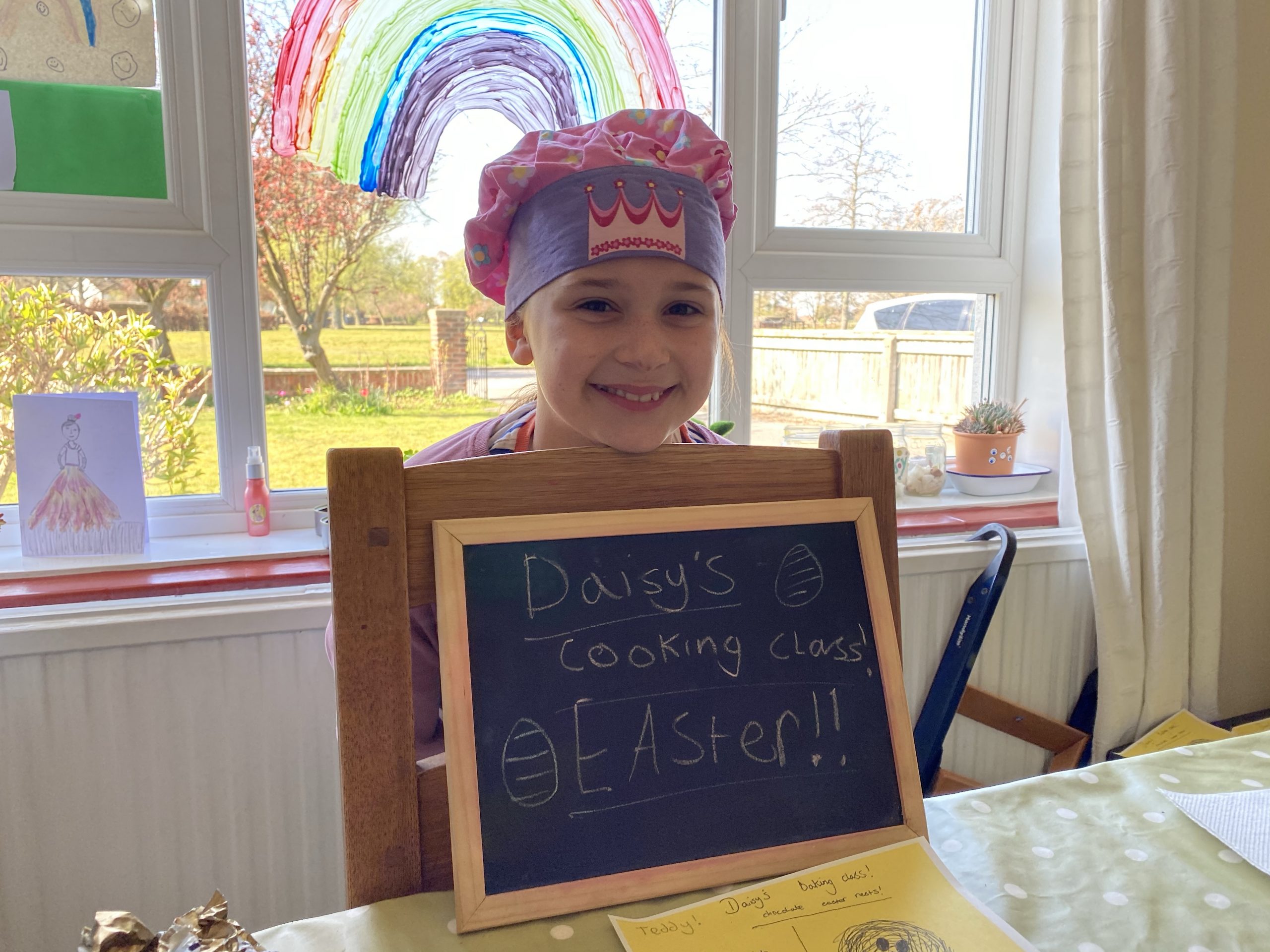 Easter lockdown with a girl having an Easter cooking class