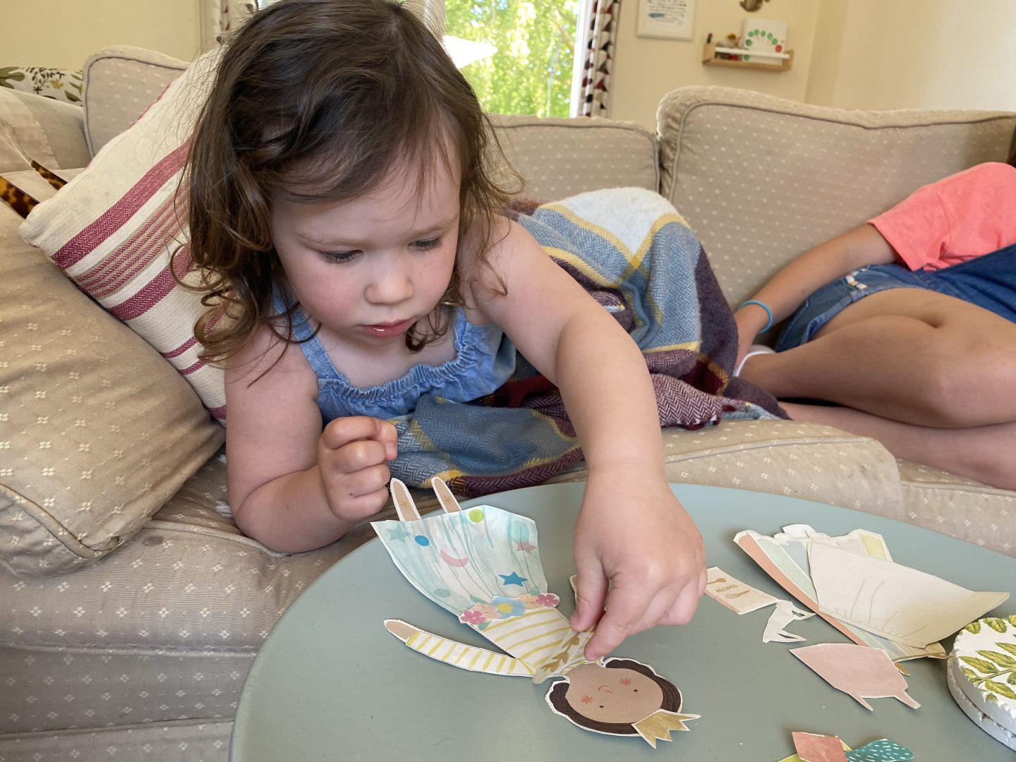Half term holiday craft with a gork making paper dolls