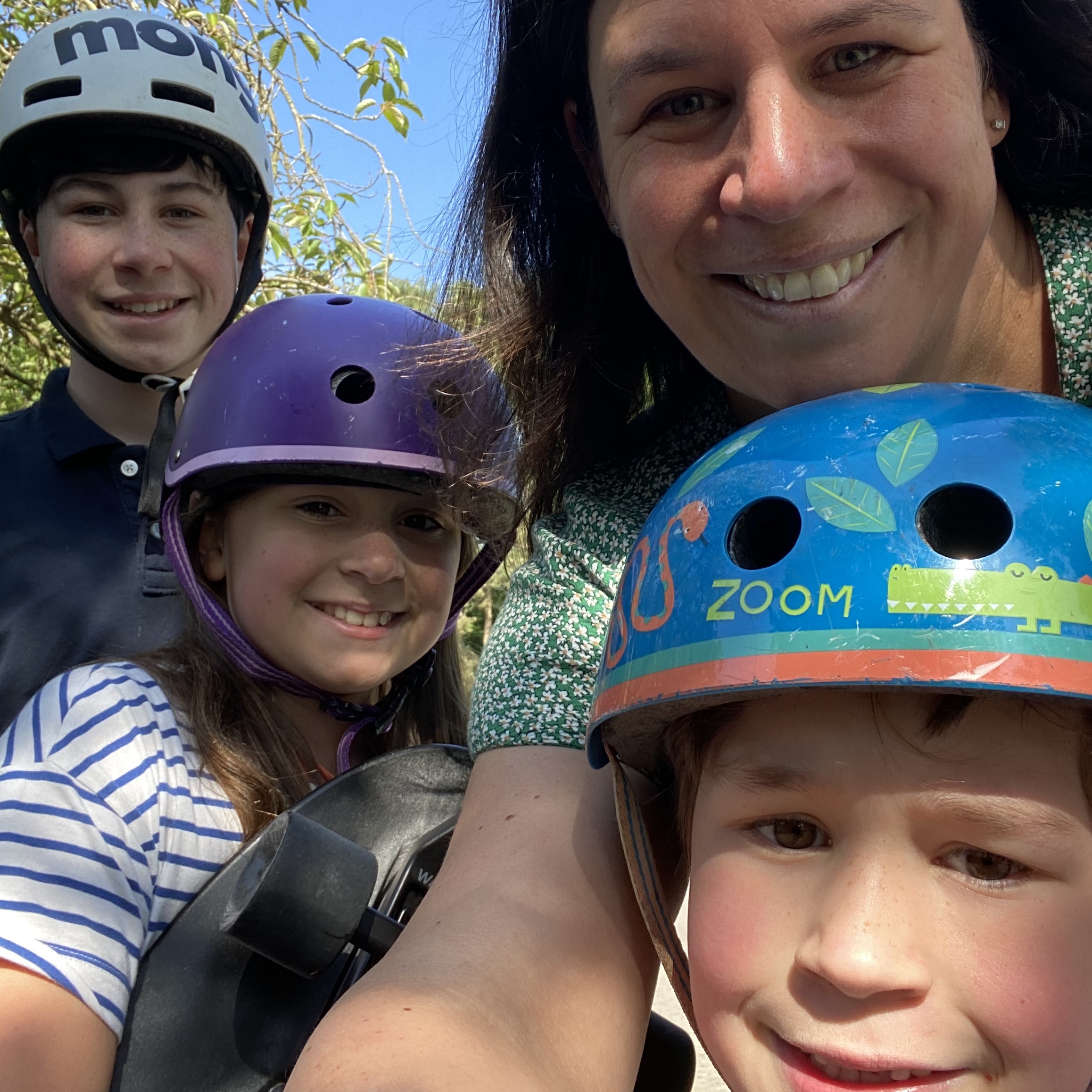 a family out skateboarding