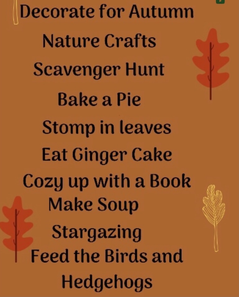 infographic on things to do for Autumn