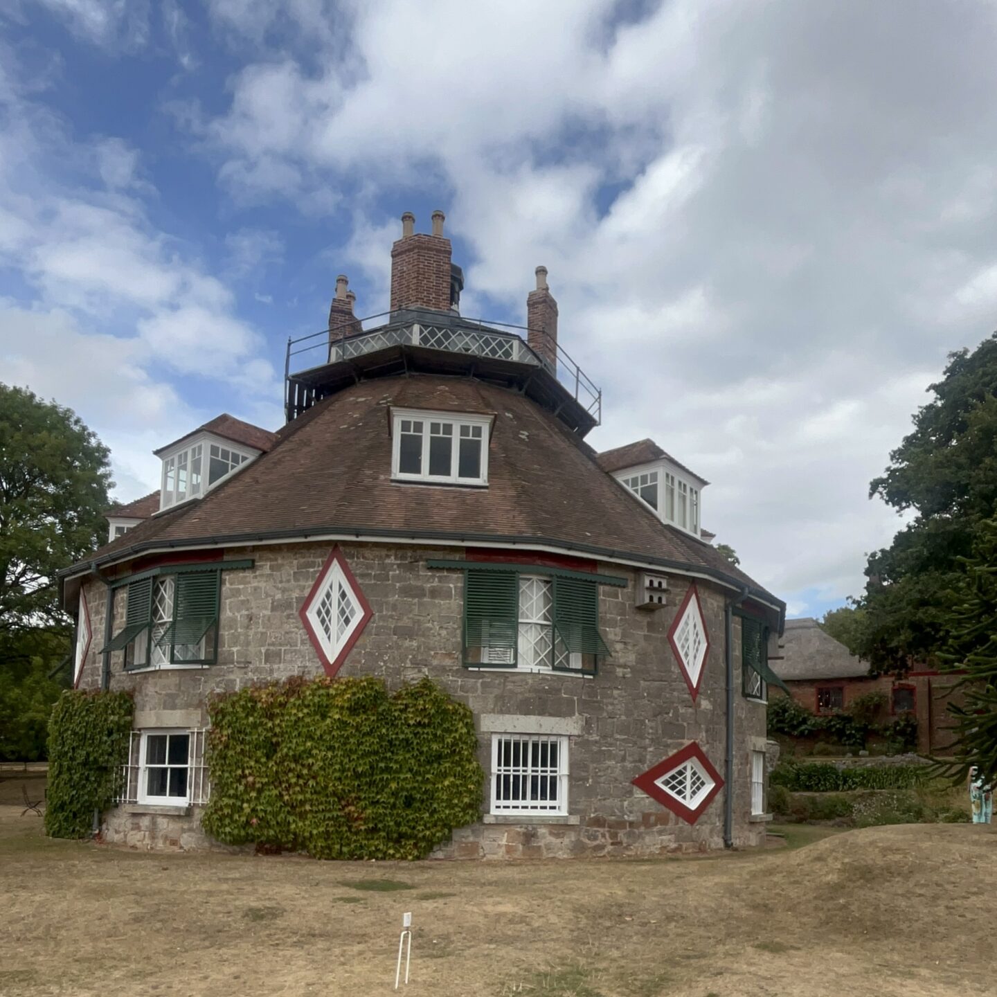 a la ronde a 16 sided house in exmouth Devon with. a croquet lawn 